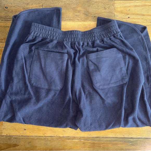 THE LIVVY HIGH WAIST TERRY BARREL LEG PANTS IN NAVY - Picture 6 of 9